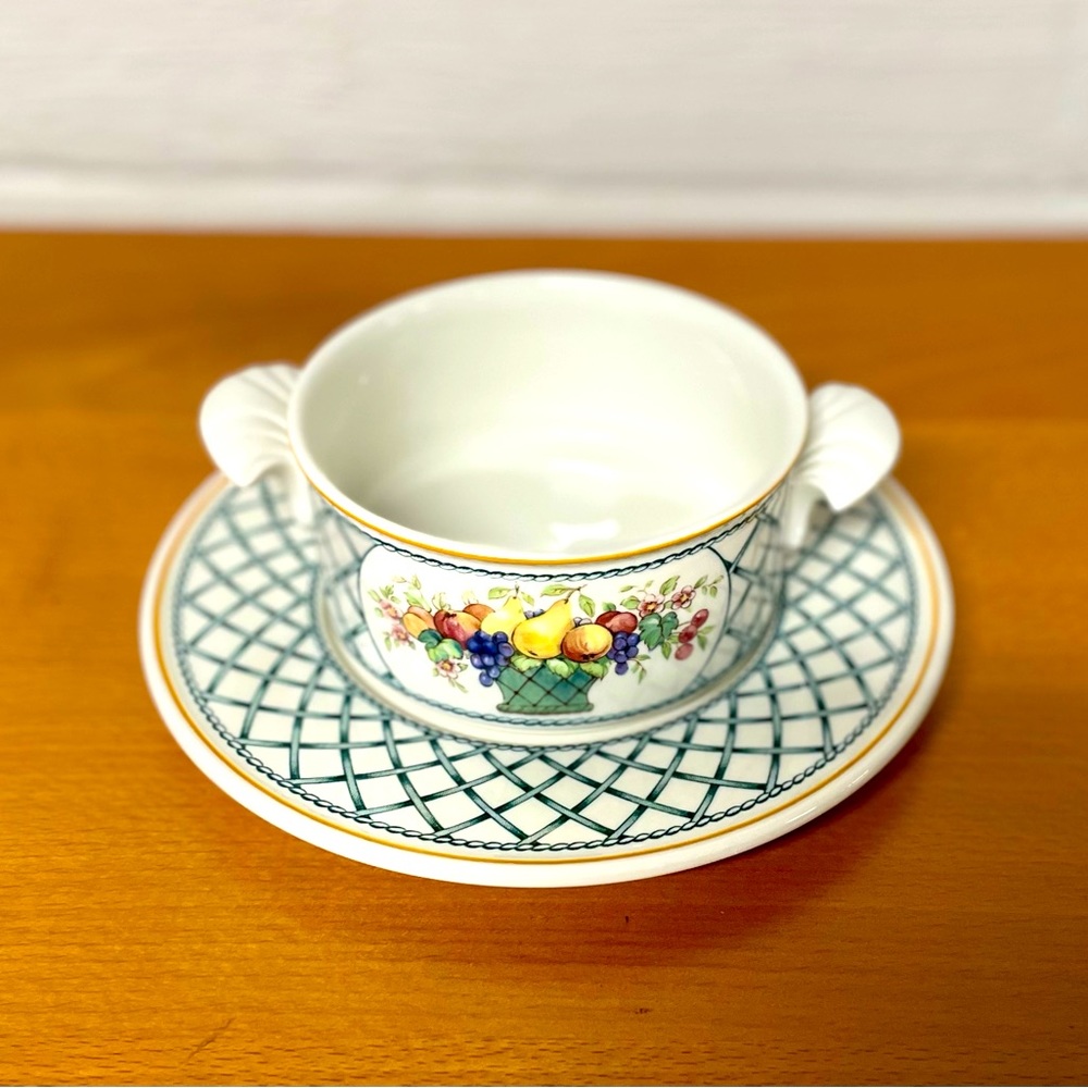 Villeroy & Boch - Basket design - cream soup bowl and saucer - set 4